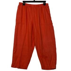 Chico's 100% Linen Crop Pants Size Large